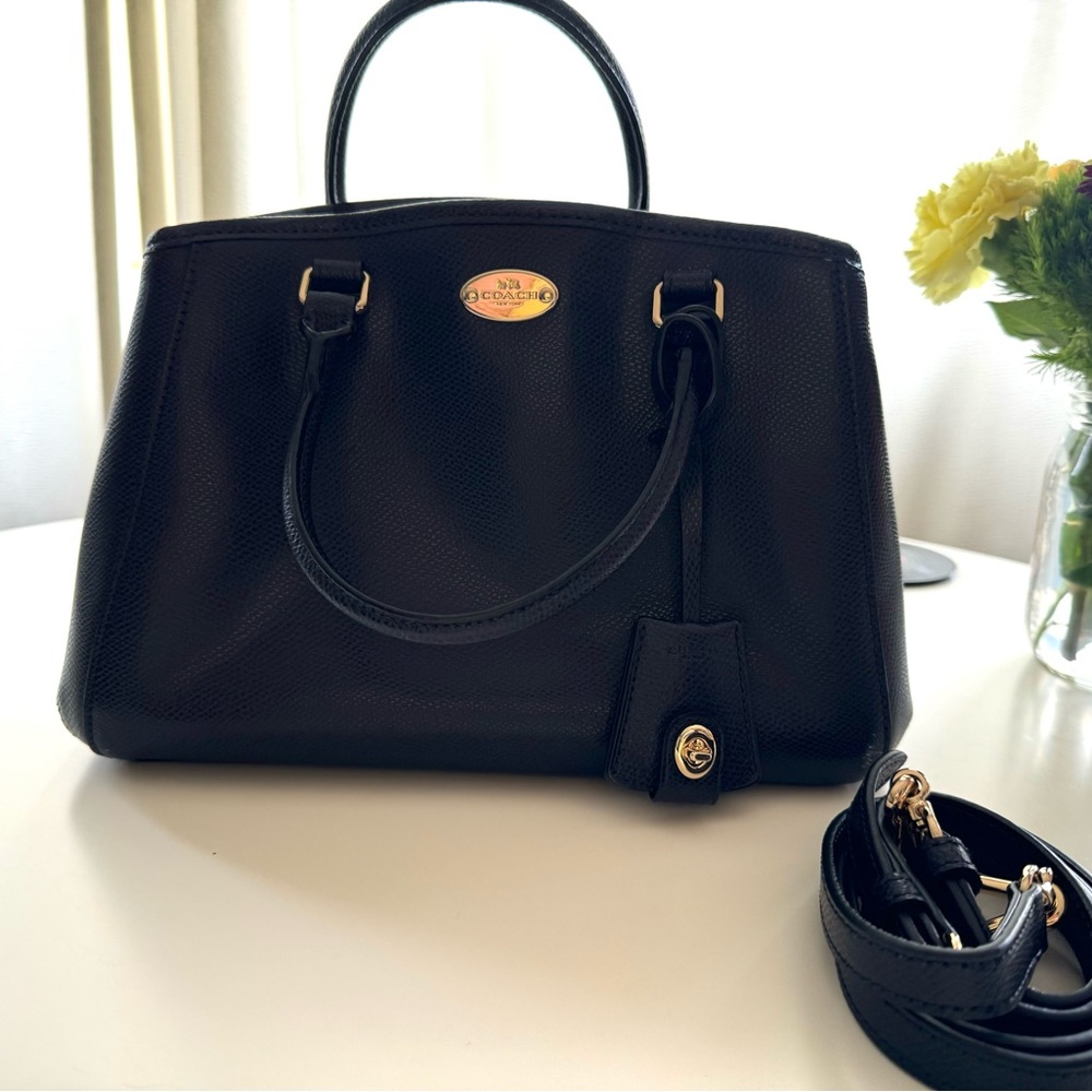 Coach Blue Leather Margot Carryall Satchel. 7x 11 inches